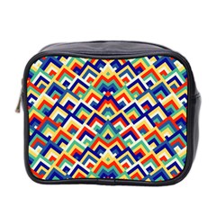 Trendy Chic Modern Chevron Pattern Mini Toiletries Bag (two Sides) by GardenOfOphir