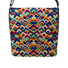 Trendy Chic Modern Chevron Pattern Flap Closure Messenger Bag (l) by GardenOfOphir