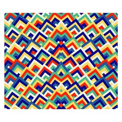 Trendy Chic Modern Chevron Pattern Two Sides Premium Plush Fleece Blanket (small) by GardenOfOphir