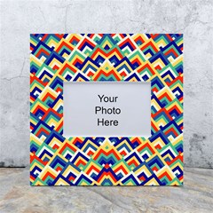 Trendy Chic Modern Chevron Pattern White Box Photo Frame 4  X 6  by GardenOfOphir