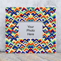 Trendy Chic Modern Chevron Pattern White Wall Photo Frame 5  X 7  by GardenOfOphir