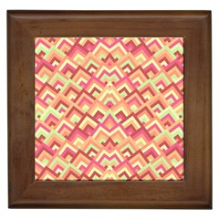 Trendy Chic Modern Chevron Pattern Framed Tile by GardenOfOphir