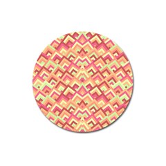 Trendy Chic Modern Chevron Pattern Magnet 3  (round) by GardenOfOphir