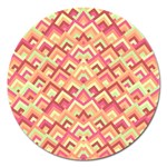 Trendy Chic Modern Chevron Pattern Magnet 5  (Round) Front