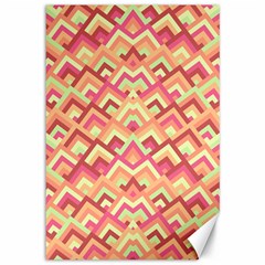 Trendy Chic Modern Chevron Pattern Canvas 12  X 18  by GardenOfOphir