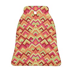 Trendy Chic Modern Chevron Pattern Bell Ornament (two Sides) by GardenOfOphir