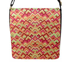 Trendy Chic Modern Chevron Pattern Flap Closure Messenger Bag (l) by GardenOfOphir