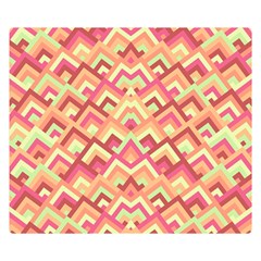 Trendy Chic Modern Chevron Pattern Two Sides Premium Plush Fleece Blanket (small) by GardenOfOphir