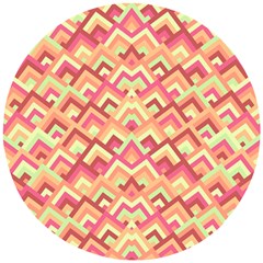 Trendy Chic Modern Chevron Pattern Wooden Puzzle Round by GardenOfOphir