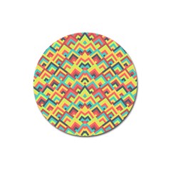 Trendy Chic Modern Chevron Pattern Magnet 3  (round) by GardenOfOphir