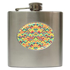 Trendy Chic Modern Chevron Pattern Hip Flask (6 Oz) by GardenOfOphir