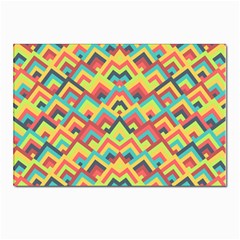 Trendy Chic Modern Chevron Pattern Postcards 5  X 7  (pkg Of 10) by GardenOfOphir