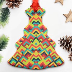 Trendy Chic Modern Chevron Pattern Christmas Tree Ornament (two Sides) by GardenOfOphir