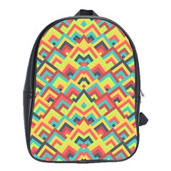 Trendy Chic Modern Chevron Pattern School Bag (xl) by GardenOfOphir