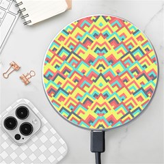 Trendy Chic Modern Chevron Pattern Wireless Fast Charger(white) by GardenOfOphir