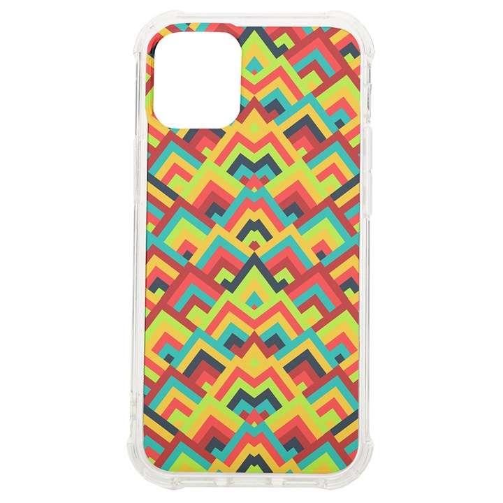 Trendy Chic Modern Chevron Pattern iPhone 12 mini TPU UV Print Case	