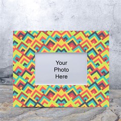 Trendy Chic Modern Chevron Pattern White Tabletop Photo Frame 4 x6 