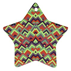 Trendy Chic Modern Chevron Pattern Ornament (star) by GardenOfOphir