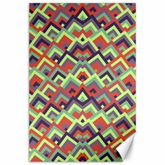 Trendy Chic Modern Chevron Pattern Canvas 24  X 36  by GardenOfOphir