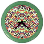 Trendy Chic Modern Chevron Pattern Color Wall Clock Front