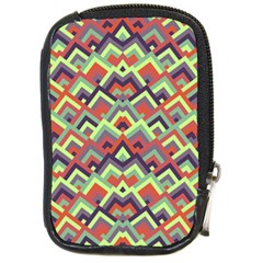 Trendy Chic Modern Chevron Pattern Compact Camera Leather Case by GardenOfOphir