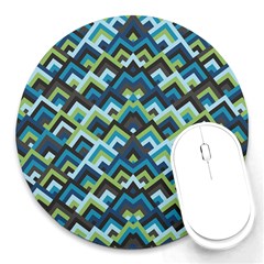 Trendy Chic Modern Chevron Pattern Round Mousepad by GardenOfOphir