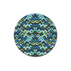 Trendy Chic Modern Chevron Pattern Magnet 3  (round) by GardenOfOphir