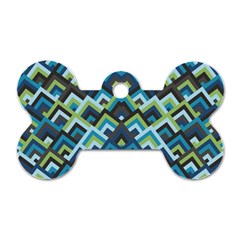 Trendy Chic Modern Chevron Pattern Dog Tag Bone (one Side) by GardenOfOphir