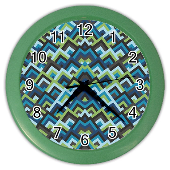 Trendy Chic Modern Chevron Pattern Color Wall Clock