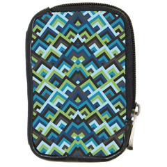 Trendy Chic Modern Chevron Pattern Compact Camera Leather Case by GardenOfOphir