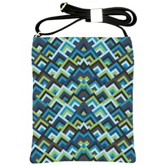 Trendy Chic Modern Chevron Pattern Shoulder Sling Bag by GardenOfOphir