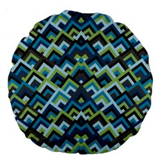 Trendy Chic Modern Chevron Pattern Large 18  Premium Round Cushions by GardenOfOphir