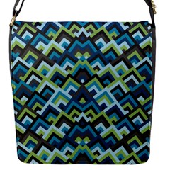 Trendy Chic Modern Chevron Pattern Flap Closure Messenger Bag (S)