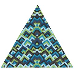 Trendy Chic Modern Chevron Pattern Wooden Puzzle Triangle by GardenOfOphir