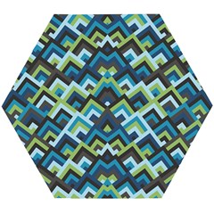 Trendy Chic Modern Chevron Pattern Wooden Puzzle Hexagon by GardenOfOphir