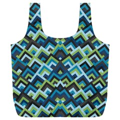 Trendy Chic Modern Chevron Pattern Full Print Recycle Bag (xxl) by GardenOfOphir