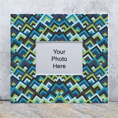 Trendy Chic Modern Chevron Pattern White Wall Photo Frame 5  X 7  by GardenOfOphir