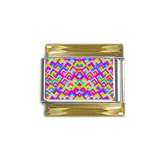 Colorful Trendy Chic Modern Chevron Pattern Gold Trim Italian Charm (9mm) by GardenOfOphir