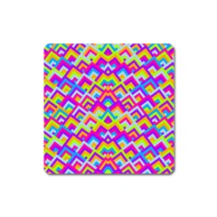 Colorful Trendy Chic Modern Chevron Pattern Square Magnet by GardenOfOphir