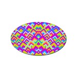 Colorful Trendy Chic Modern Chevron Pattern Sticker Oval (100 pack) Front