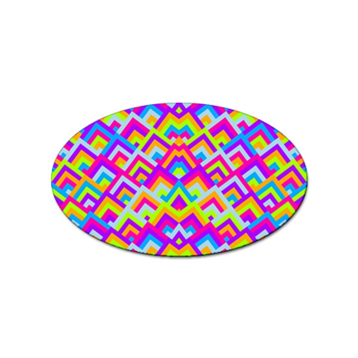 Colorful Trendy Chic Modern Chevron Pattern Sticker Oval (100 pack)