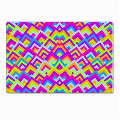 Colorful Trendy Chic Modern Chevron Pattern Postcards 5  X 7  (pkg Of 10)