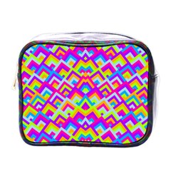 Colorful Trendy Chic Modern Chevron Pattern Mini Toiletries Bag (one Side) by GardenOfOphir