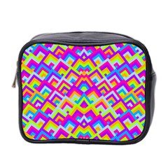 Colorful Trendy Chic Modern Chevron Pattern Mini Toiletries Bag (two Sides) by GardenOfOphir