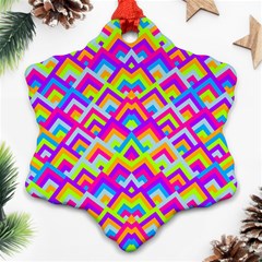 Colorful Trendy Chic Modern Chevron Pattern Ornament (snowflake)