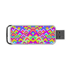 Colorful Trendy Chic Modern Chevron Pattern Portable Usb Flash (two Sides) by GardenOfOphir