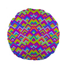 Colorful Trendy Chic Modern Chevron Pattern Standard 15  Premium Round Cushions by GardenOfOphir