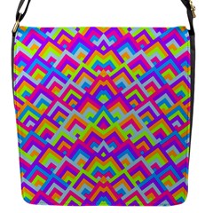 Colorful Trendy Chic Modern Chevron Pattern Flap Closure Messenger Bag (s) by GardenOfOphir