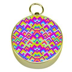 Colorful Trendy Chic Modern Chevron Pattern Gold Compasses by GardenOfOphir