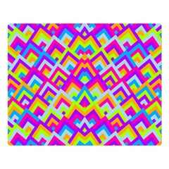 Colorful Trendy Chic Modern Chevron Pattern Two Sides Premium Plush Fleece Blanket (large) by GardenOfOphir